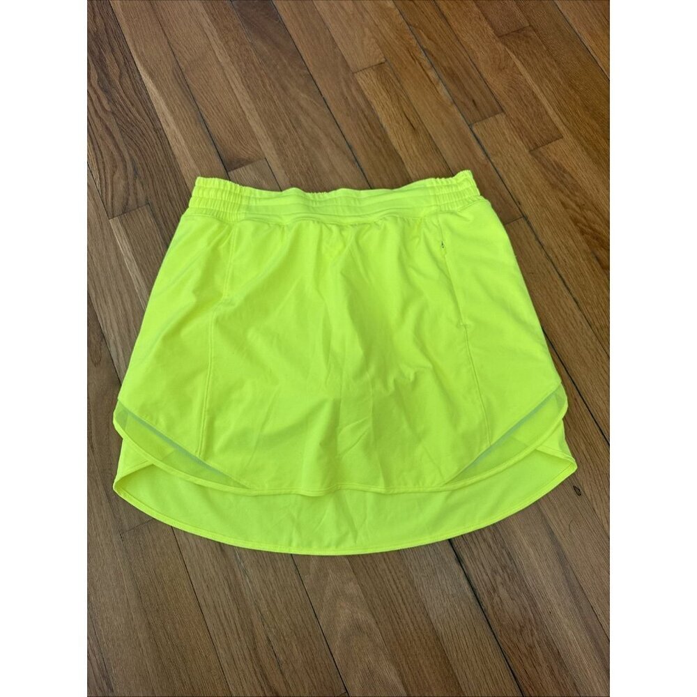 Lululemon Women's Hotty Hot High-Rise Skirt Skorts neon Highlight Yellow Size 10 - Picture 2 of 7